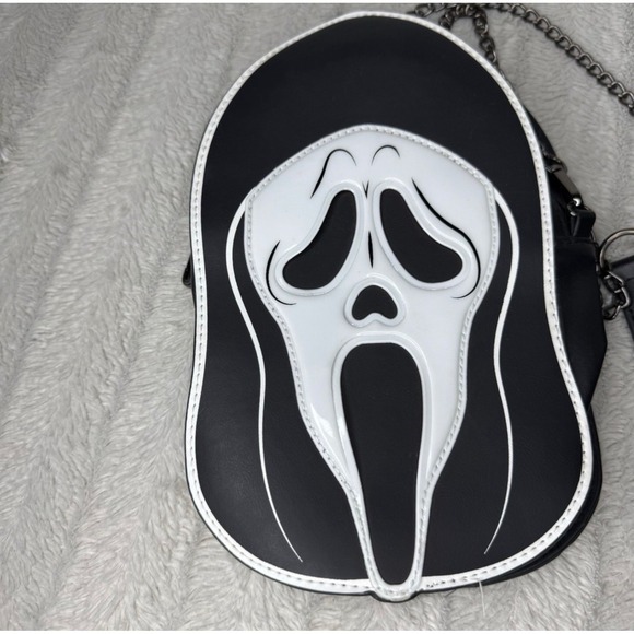Scream Ghost Face Crossbody Purse‎ Bag Fun World Spirit Halloween Spooky Black - Picture 2 of 13